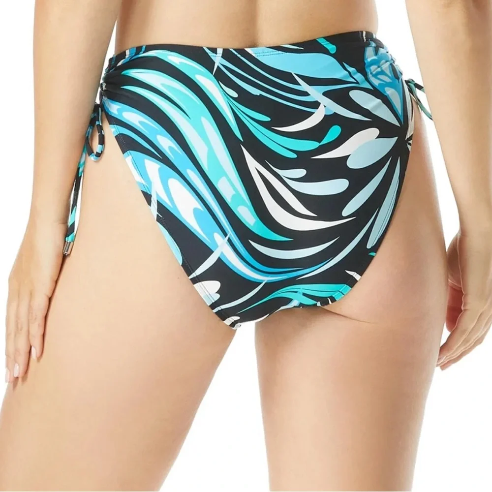 Coco Reef Bikini Bottom Blue Black Multi Swirl Knock Out High Waist Swimsuit